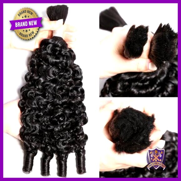 Human Hair Extensions for Bohemian Braids 16 Inch Burmese Curly main image 5